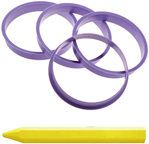 4X Zentrierringe Lila 74,1mm x 72,6 mm + 1x Reifen Kreide Fett Stift
