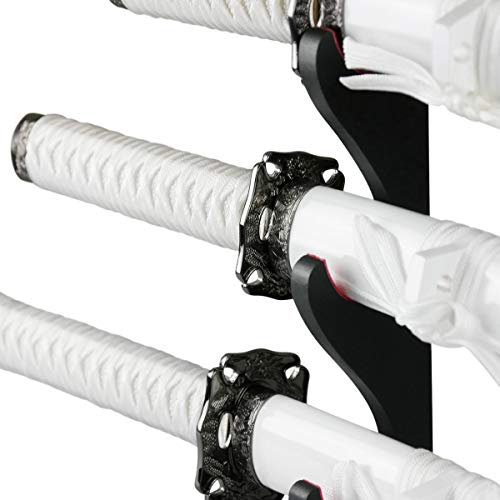 Epic Swords Katana Wakizashi Tanto White Dragon Schwertset mit stumpfen Klingen inklusive Schwertständer und Zubehör