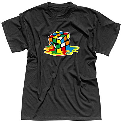 T-Shirt Sheldon Würfel Big Bang Theory 80er Cube Nerd 13 Farben Herren XS-5XL Rätsel Puzzle Logik Geduldspiel Retro-Shirt Vintage Style, Größe:XL, Farbe:schwarz