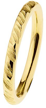 Ernstes Design Evia Ring R534 Edelstahl gelb vergoldet Vorsteckring