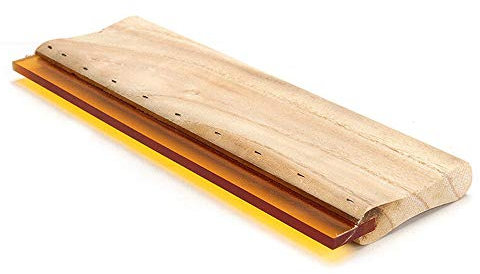TOOLDO Siebdruck-Rakel mit Holzgriff, Gummi-Klinge für Siebdruck, 15 cm