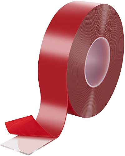 POPPSTAR doppelseitiges Klebeband (10 m x 50 mm x 2 mm) Acryl-Klebeband transparent