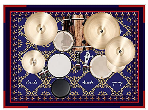 Aucuda Schlagzeug Teppich mit Schallschutz 120x180cm, Drum Teppich, Blau. | Gerollt & Faltenfrei, Schalldicht & Rutschfest, für Jazz schlagzeug, e drum, Bass Snare Drum, Klavier, für Innen und Außen