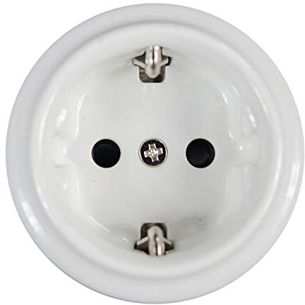 Base Enchufe Euro 16a Porcelana Blanco