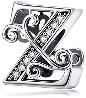 Lorrifal Solid 925 Sterling Silber Brief Initial Z Charm Pandora Europäische Armband Halskette Frauen Mädchen Schmuck Geschenk