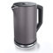 Arendo - Edelstahl Wasserkocher mit Temperatureinstellung 40-100 Grad in 5er Schritten - Doppelwand Design - Modell ELEGANT - 1,5 Liter - 2200 W - Teekocher mit Temperaturanzeige - GS - Vulkangrau
