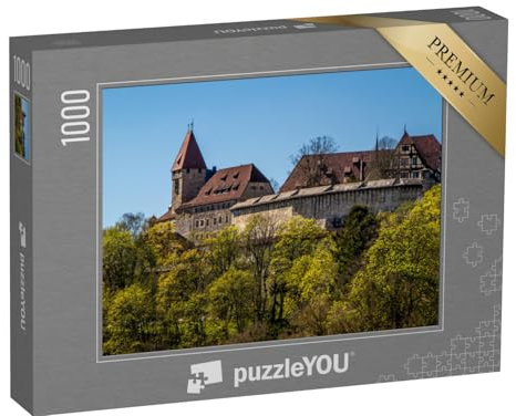 puzzleYOU: Puzzle 1000 Teile „Veste Coburg in Bayern, Deutschland, im Vordergrund grüne Bäume“ – aus der Puzzle-Kollektion Burgen