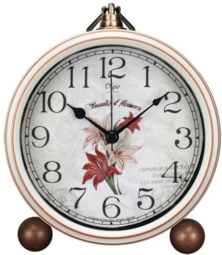 Maxspace Wecker Analog Ohne Ticken,Retro Wecker Batteriebetriebe Laut für Tiefschläfer,Wecker Ohne Strahlung für Schlafzimmer Wohnzimmer