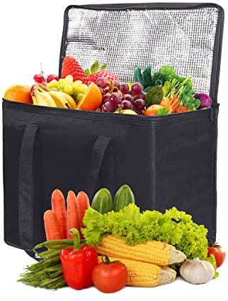 1 bolsa enfriadora de alimentos, bolsa de picnic con aislamiento térmico de 30 L, bolsa de entrega portátil con cremallera, gran bolsa de refrigeración para picnic, viajes, entrega de alimentos