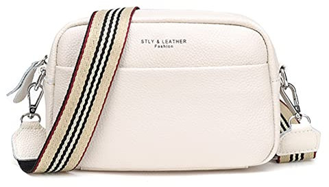 GSenhui Crossbody Bag Damen Breiter Gurt, Bauchtasche Damen Leder Geldbörse, Kleine Umhängetasche mit Reißverschluss und Abnehmbar Schultergurt, Handytasche Zum Umhängen Frauen