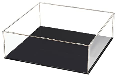 DMiotech 1 Pack Acrylic Display Case Box Transparent Dustproof Showcase, 11.8x11.8x3.9 Inch for Collectibles
