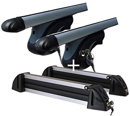 Porte-skis en aluminium 4 paires de skis + barres de toit VDP L120 compatibles avec Volkswagen T-Cross (1C) (5 portes) à partir de 2018