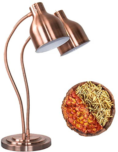 Warmhaltelampe mit Glühbirnen Cafeteria Hotel Küche Essen Warm Halten, Plattenwärmerlampe Buffet-Restaurant-ausrüstung Lampe,für Buffet-Restaurant-Home-Catering,Copper-Doubleheaded