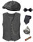 TOGROP 1920er Jahre Herren Kostüm Weste Hut Taschenuhr Zubehör Set Erwachsene Party Cosplay Dunkelgrau XXL