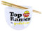 Silver Buffalo Sanrio Gudetama Top Ramen More Please 20oz Ceramic Ramen Bowl with Chopsticks