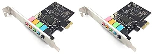 KLKNE 2 x 5.1 interne Soundkarte für Low Profile Bracket, 3D Stereo PCI-E, Chip 32/64 Bit Soundkarte PCI