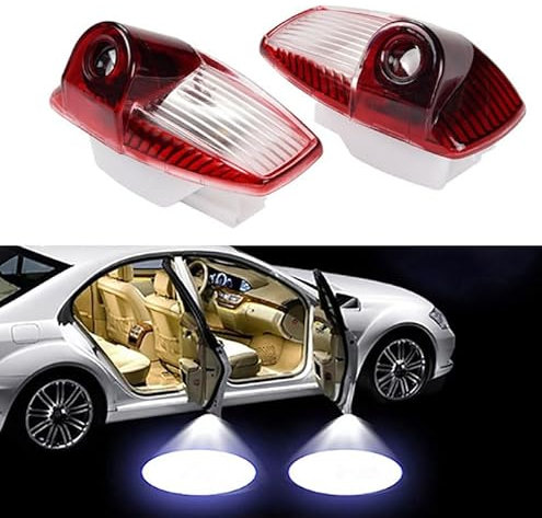 Duleutgnu Pack of 2 LED Car Door Lighting Underbody Lighting Doors Entry Lighting Door Welcome Logo Lights 3D Emblem (for Cayman 911 Boxs-ter)