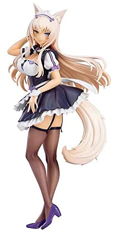 Jiumaocleu Nekopara Azuki und Kokosnuss Figur Statue, 22 cm Anime Actionfigur Modell Mädchen Cartoon Skulptur Handgemachtes Sammlerstück Spielzeug Desktop Dekoration für Fans