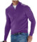 Uomo Primavera Scollo A V Zip Up Maglia Pullover Felpa Collo Alto Slim Fit Tempo Libero Top Classico Tinta Unita Maglione, Viola scuro, XL