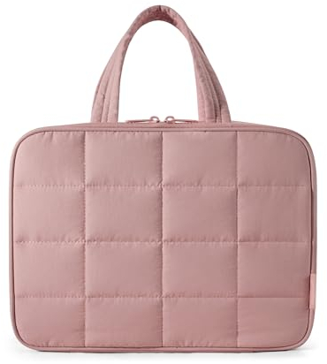 BAGSMART Kulturbeutel zum Aufhängen, Kulturtasche für Damen, Kosmetiktasche Groß, Toilettentasche Damen Reise Schmuck Organizer, Puffy Makeup Cosmetic Bag Organizer, Dunkelrot