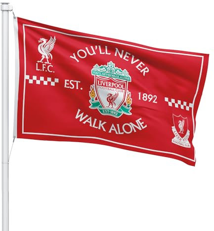 FC Liverpool You'll Never Walk Alone Flagge, Banner für drinnen und draußen, 2 Ösen im Lieferumfang enthalten