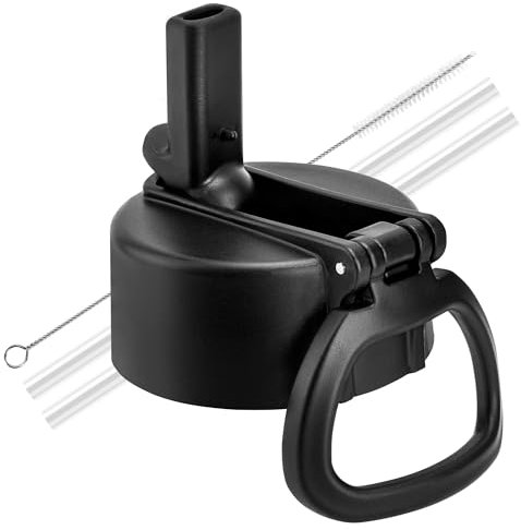 Snowfall Straw Lid for Hydro Flask Wide Mouth Water Bottles, Lids with Straw Compatible with Hydroflask 12 16 18 20 32 40 oz Wide Mouth Sports Water Bottles, 2 Straws and 1 Straw Brush