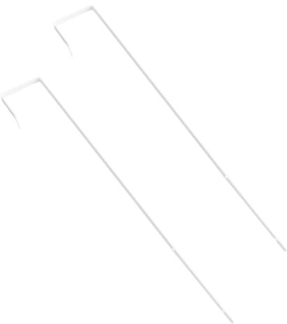 INCREWAY 2 Height Adjustable Over-The-Door Mirror Hanger Set, White Iron, 10KG Capacity, Industrial Style, Painted Finish