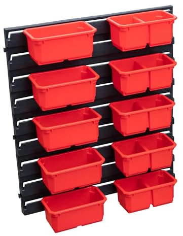 Toolbrothers RHINO Container Set Nr. 3 Werkstattwand 39 x 35 cm mit 10 Behältern für L Organizer und L Drawer 3