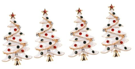 VALICLUD 4 Stück kreative Brosche Weihnachtsbaum brosche Christmas Tree Ornaments weihnacjtsdeko Weihnachtsbrustnadel Weihnachtsbaum-Broschen-Anstecknadel Wäscheklammer Weihnachtsbrosche
