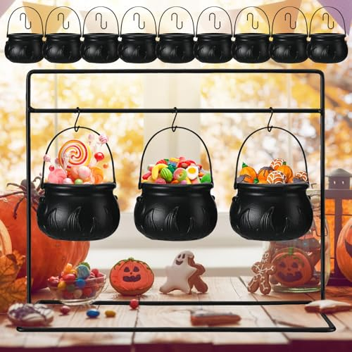HUIKUANGEU Hexenkessel,9 Stück Dekokessel für Süßigkeiten,Mini Hexenkessel,Kessel Süßigkeiten Schüssel,Halloween Hexenkessel,Halloween Süßigkeiten Schüssel,für Halloween Bevorzugungs Dekoration.