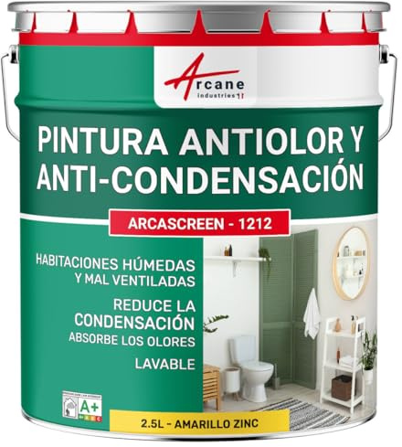 Peinture anti condensation, anti odeur, moisissure - 2.5 L Jaune Zinc - RAL 1018 - ARCANE INDUSTRIES