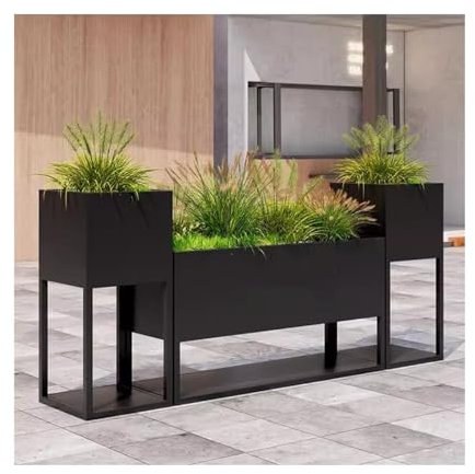 CYairong-22 Outdoor Flower Box Outdoor Flower Box Milk Tea Shop with Fence Partition Rectangular Flower Trough Flower Bed Flower Boxes