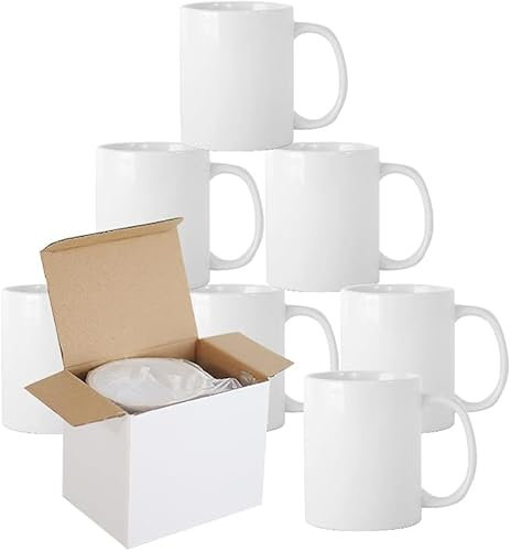 Yesuitme Sublimation Mugs 11oz Sublimation Blank White Mugs Large Handle Coffee Mugs with Gift Box (6)