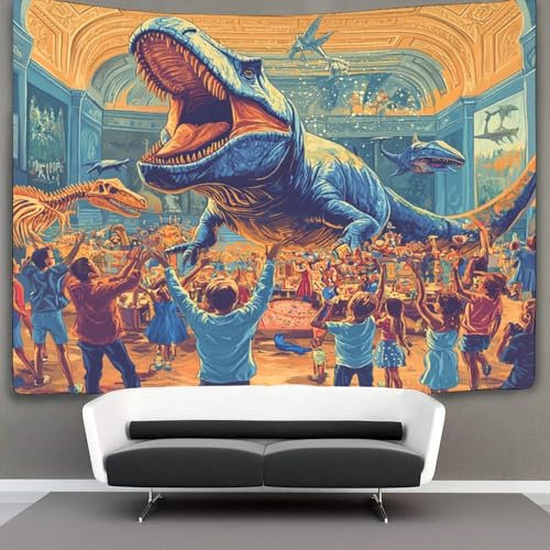 ZbOLi Geschichtsmuseum Wandteppich Dinosaurier Wandteppiche 3D-Wandteppich Heimdekoration Für Raum 70cmx100cm