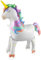 Einhorn Folienballon XXL, Walking Einhorn Ballon mit Rädern, 3D Tiere Luftballon Stehend, für Kinder Geburtstag Party Deko, Geschenk Mitgebsel Mädchen Junge, 1 Stück