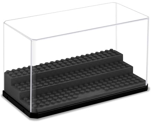 Lassuzie Acryl Schaukasten Vitrine, Baukasten Display Box Staubdichtes Schutzvitrine für Minifiguren Ziegelstein Block Actionfiguren Blöcke Aufbewahrungs Display (B)