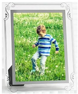 Cadres Photo 15x21cm, Cadre en Verre, Mural, Décoration de Salon, sur Table | Argent