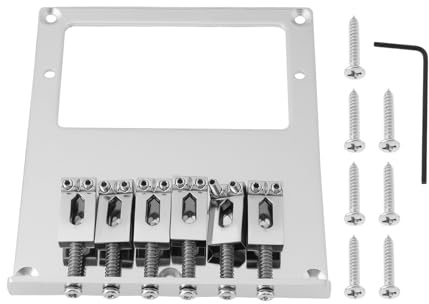 Briny River Chevalet de Guitare 101 X 89 Mm Compatible avec Telecaster Guitare Argent Chromé
