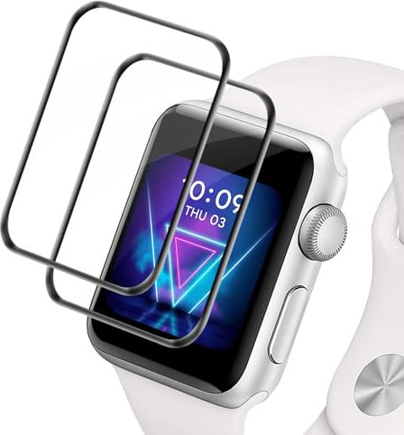 Carantee 2 Pièces Verre Trempé pour Apple Watch Series 4/5/6/se 40mm Ecran Verre, Anti-salissures Sans Bulles protection écran, Haut Définition Antifouling Vitre Protection pour Apple Watch 40mm
