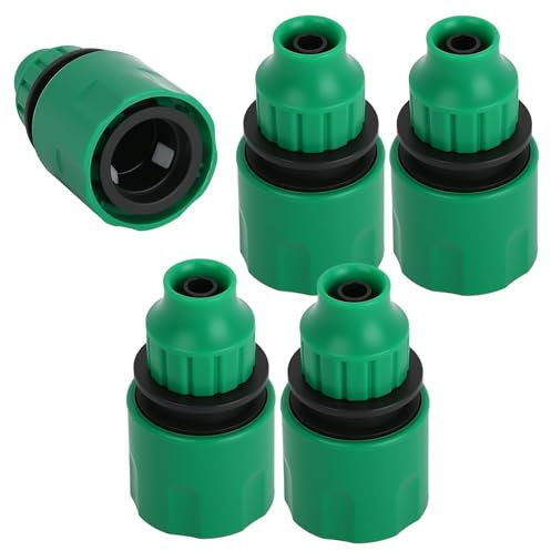 5 Pack Garden Hose Connectors and Fittings Quick Tap Adapter 8mm Inner Diameter Hose Pipe Tubing for Garden Water Micro Irrigation System, Green