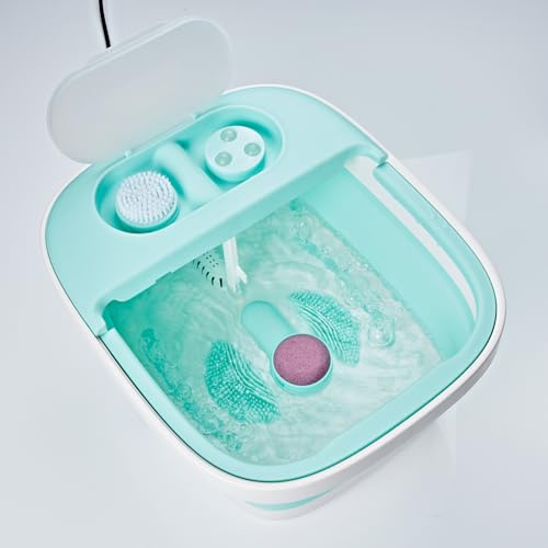 3 PAGEN® Fußsprudelbad mit Massagebürsten – platzsparend zusammenklappen – Stimulation der Reflexzonen durch Sprudelblasen – 45°C warmes Wasser – Entspannung für die Füße