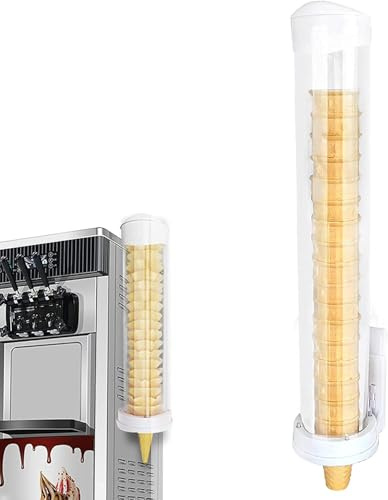 Ice Cream Cone Dispenser Holder, 21’’L x 3’’ Dia Wall Mount Waffle Cone Dispenser Holder, Cake Cone Dispenser Cone Holder Sleeve for Ice Cream Machine