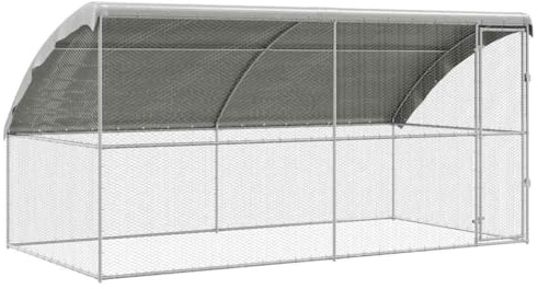 vidaXL Hühnerkäfig 2 STK. Silber 400 x 200 x 200 cm Verzinkter Stahl
