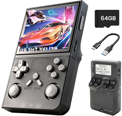 Games Console -With Open Source Linux System,3000mAh Battery,3.5 Inch HD Screen,64G TF Card,20,000+ Classic Games,Portable Mini Game Console for Teens and Adults-(RED)