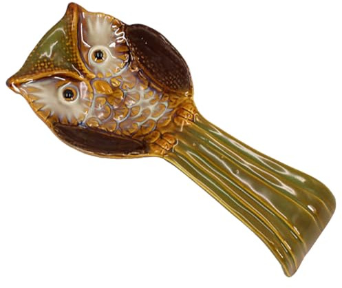 LABRIMP Support Repose Décoration à Cuillère pour Élégant Créatif Aléatoire en Céramique Forme Hibou Style Cuisine de Table à Dîner Maison Restaurant