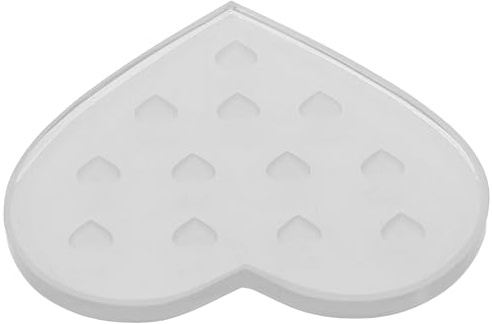 ARTIBETTER Support en Verre Transparent de Cœur pour Greffe de Cils Plateau 12 Trous pour Colle à Faux Cils Outil Professionnel pour Salon et Usage Quotidien Accessoire de Pose