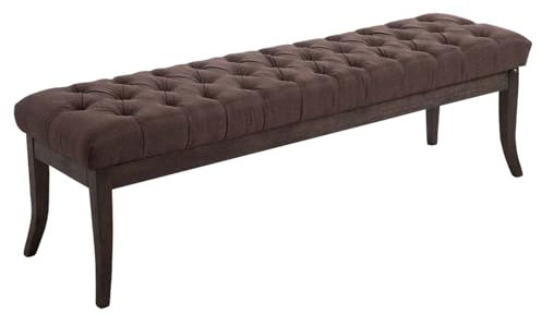 CLP Sitzbank Ramses mit hochwertiger Polsterung und Stoffbezug I Bank mit antik-dunklen Holzbeinen I Holzbank mit Einer Sitzhöhe von: 46 cm, Farbe:braun, Größe:150 cm