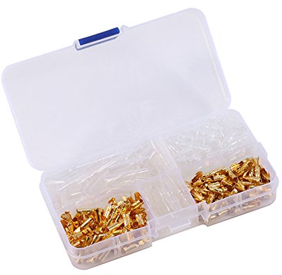 120 Stück Flachsteckhülsen Set, 3,5 mm Anschluss Klemme Stecker Buchse mit isolierten, Anschluss Terminal männlich Weiblich, Flachstecker Kabelschuhe Sleeve