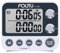 FCXJTU Digitaler Dual-Küchen-Timer, Dual-Count-Up/Down-Timer, Koch-Timer, Stoppuhr, großes Display, Einstellbarer Lautstärkeregler und Blinklicht mit magnetischer Rückseite, Ständer