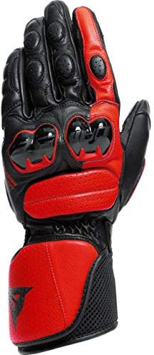Dainese - Impeto Gloves, Langer Motorradhandschuh, Lederhandschuh, TPU Knöchelprotektoren, Motorradhandschuhe Für Männer, Schwarz/Lavarot, L